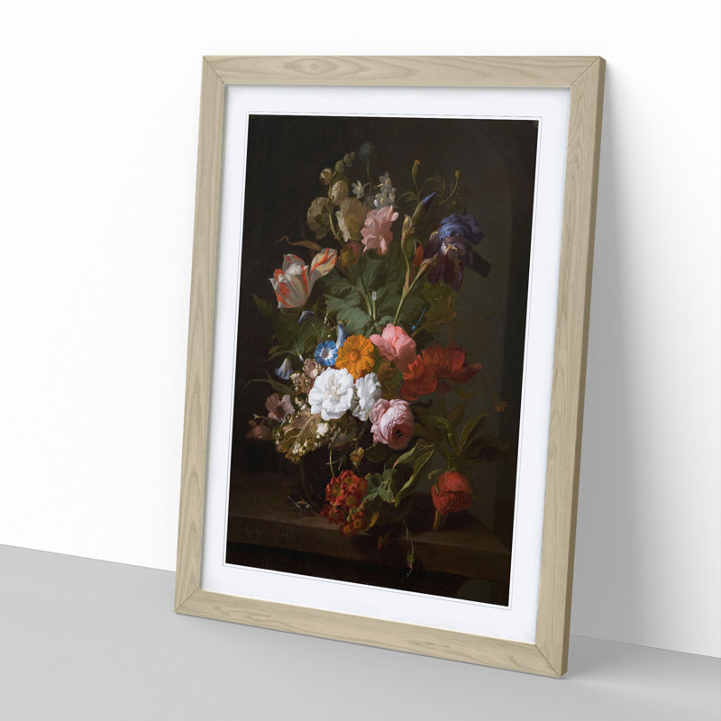 Still Life with Flowers Vol.4 by Rachel Ruysch - Picture Frame Painting, Oak, 36cm H x 27cm W x 2cm D