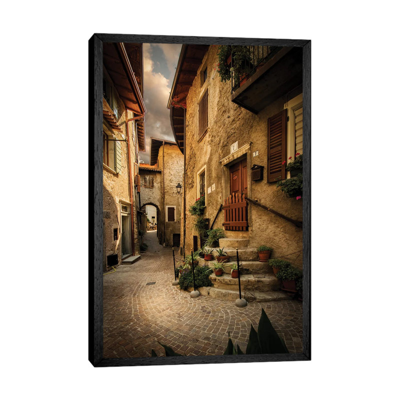 Tremosine II, Lombardy, Italy by Enzo Romano - Print on Canvas, Black Framed, 101.6cm H x 66.04cm W x 3.81cm D