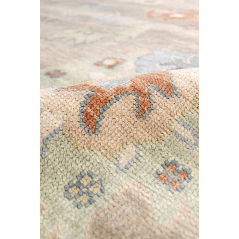 Oushak Handmade Wool Floral Area Rug, Square 8'