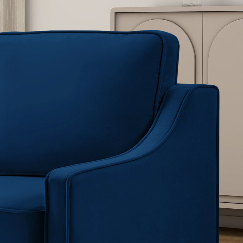 Rex Upholstered Armchair, Navy Polyester