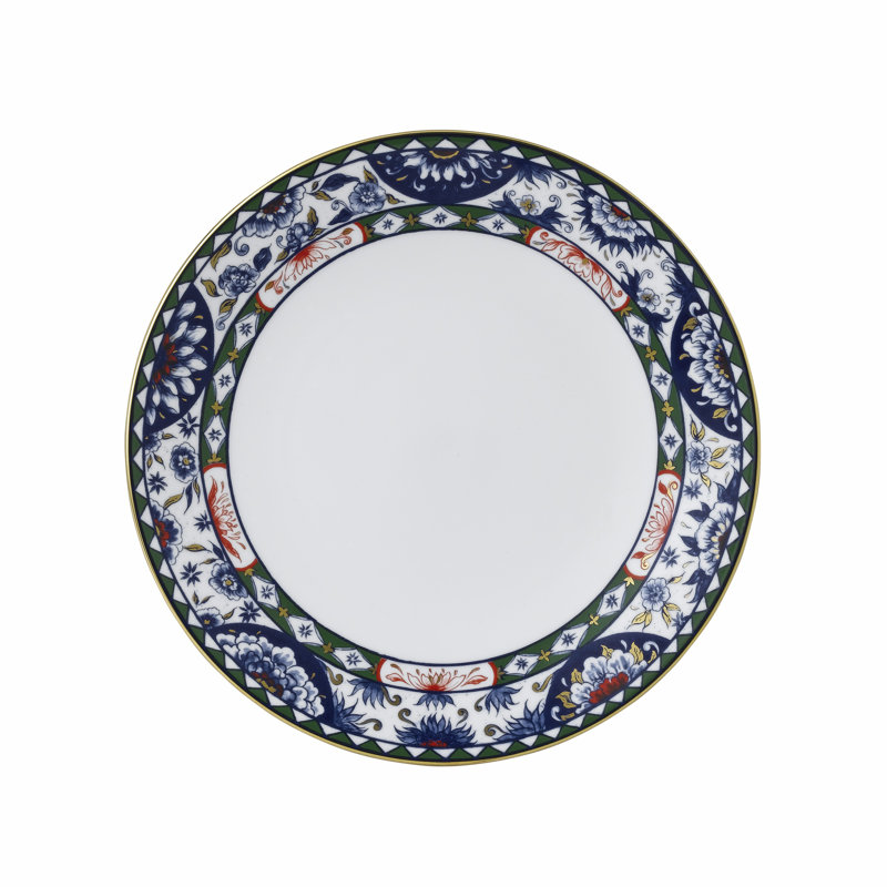 Victor Handmade Bone China Dinner Plate, White/Blue