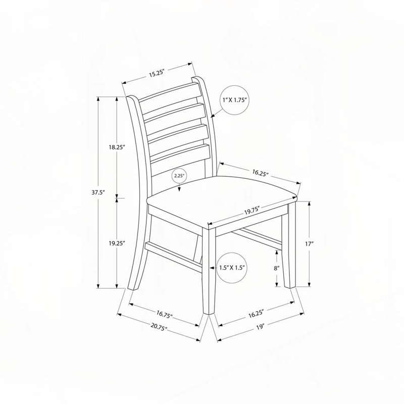 Chaise rembourrée, Brun