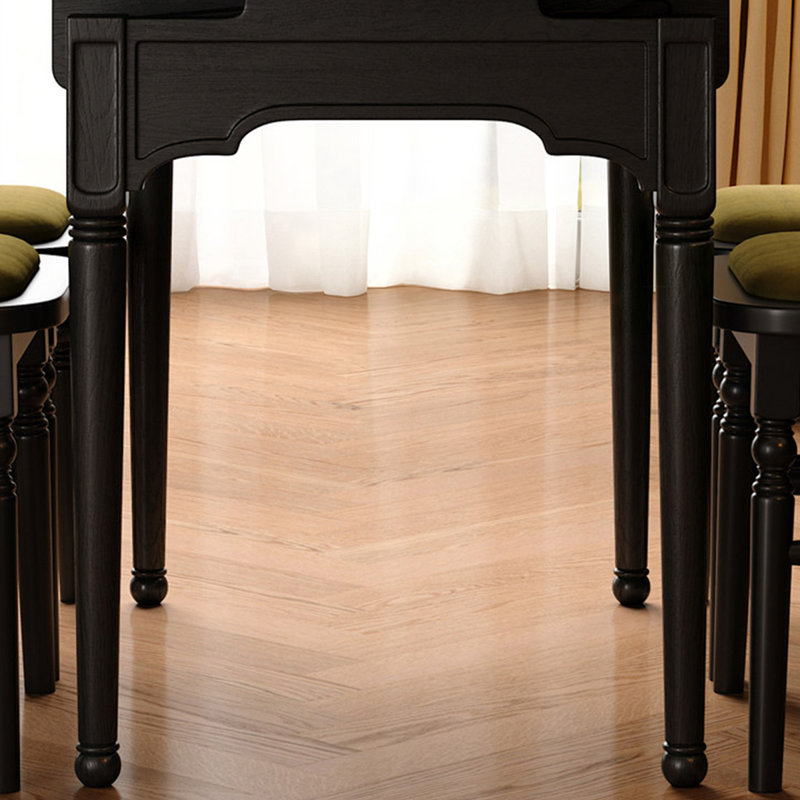 Brown+Black Rectangular Solid Wood Dining Table, 29.53"H×47.24"L×29.53"W