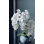 Faux White Orchids In Gloss Bowl