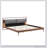 Brown&Gray Leather Bed With 2Pcs Night Lights-1216947477