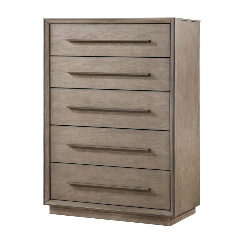 Commode de chambre à 8 tiroirs en chêne délavé