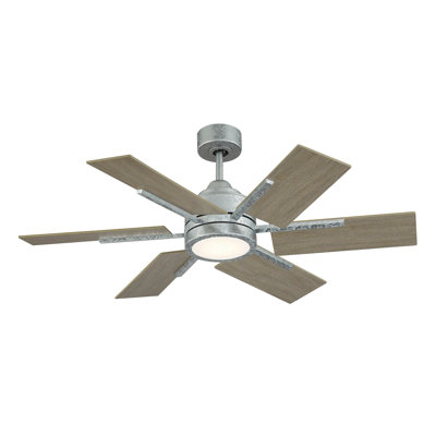 Ventilateur de plafond à DEL 6 pales 44 po avec télécommande Bernardyn, ensemble d'éclairage inclus
