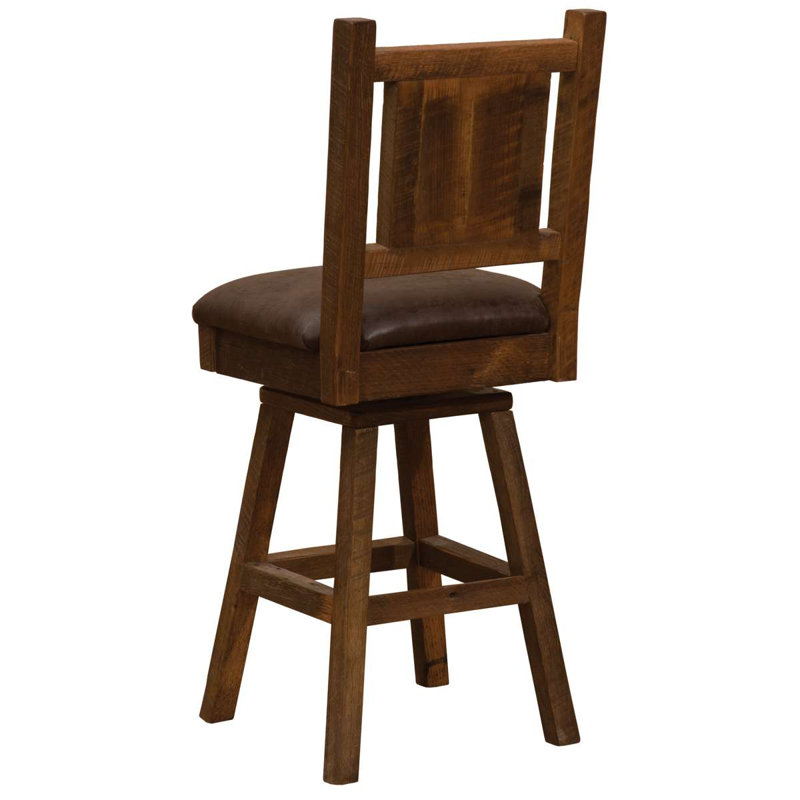 Tabouret de comptoir pivotant avec dossier Barnwood