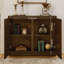 Armoire de rangement Mid-Century moderne en forme de V, buffet avec beaucoup d'espace, conception étroite pour une utilisation polyvalente dans le salon, l'entrée, le couloir, la cuisine et le bar à café-163360699