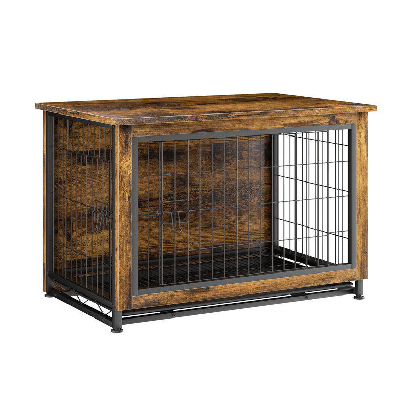 Brown Medium MDF and Steel Dog Crate Table