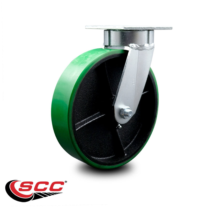 Poly on Steel Caster, Green