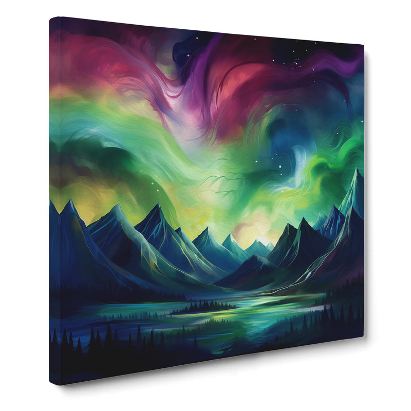 Northern Lights Abstract - Wrapped Canvas, 50cm H x 50cm W x 3cm D