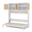 Lit escamotable compact avec unité de rangement, structure pliable avec éclairage et connecteurs USB-781473990