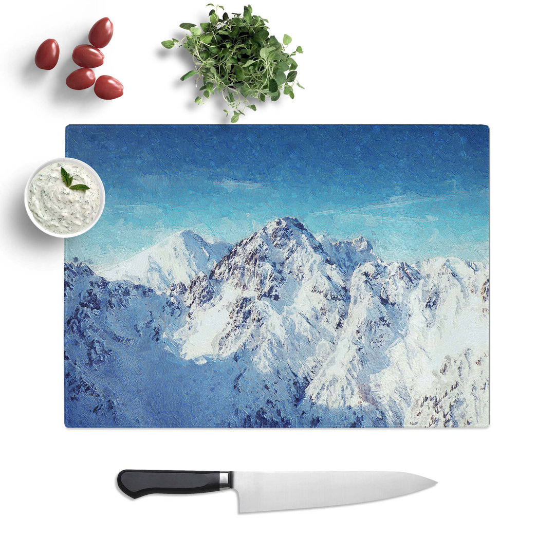 Tempered Glass The Alps in Austria Chopping Board