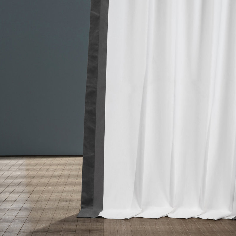 Rideaux en coton Limone Urban Limers, 50 po x 108 po, Blanc cassé chaud / gris