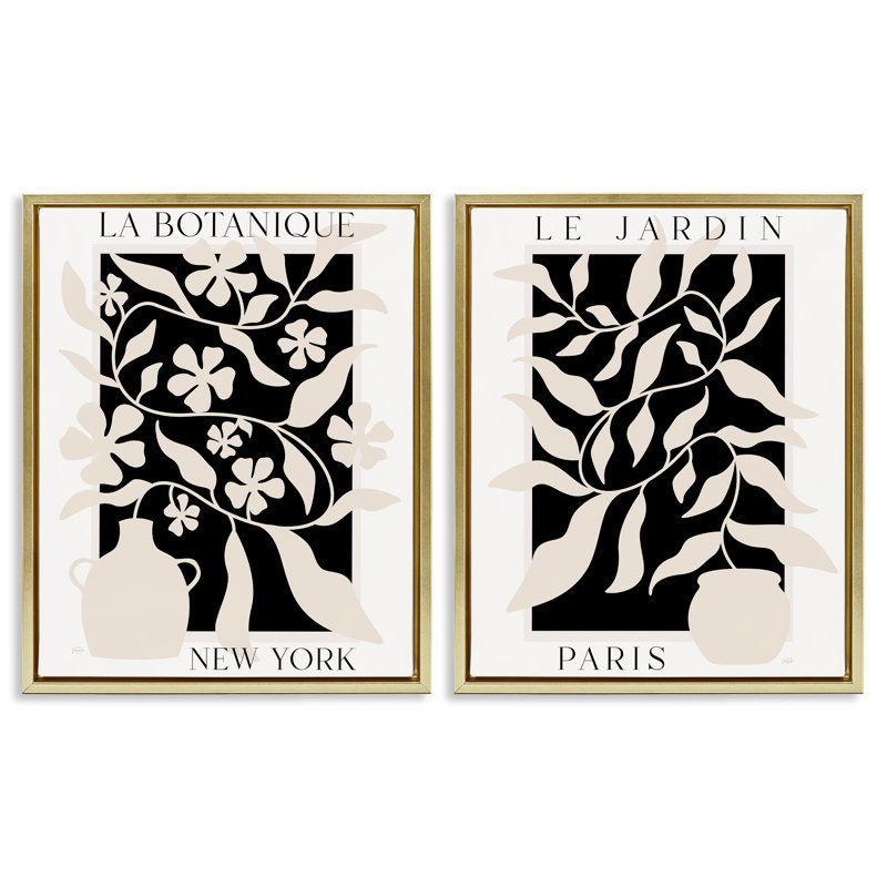 Ensemble de cadres flottants 2 pièces New York & Paris Botanicals, design par Natalie Carpentieri, H 31 po x l 25 po