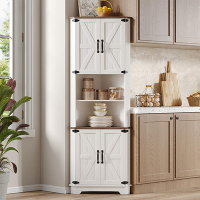 Armoire de rangement de 68,9 po de hauteur, de style campagnard avec tablette réglable