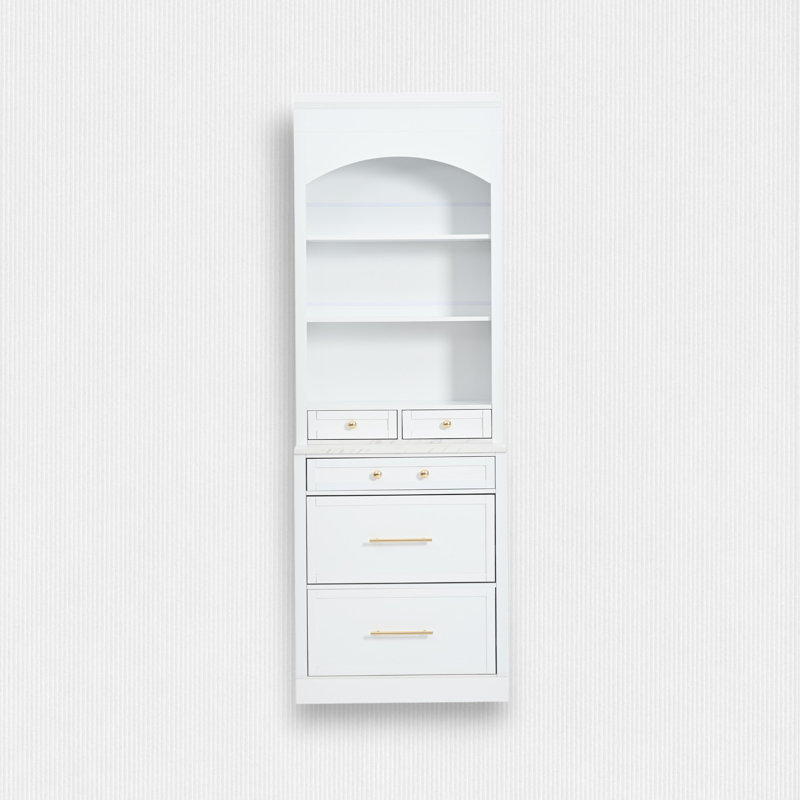 Garde-manger 83,8 po avec rangement solide, Blanc, Doré