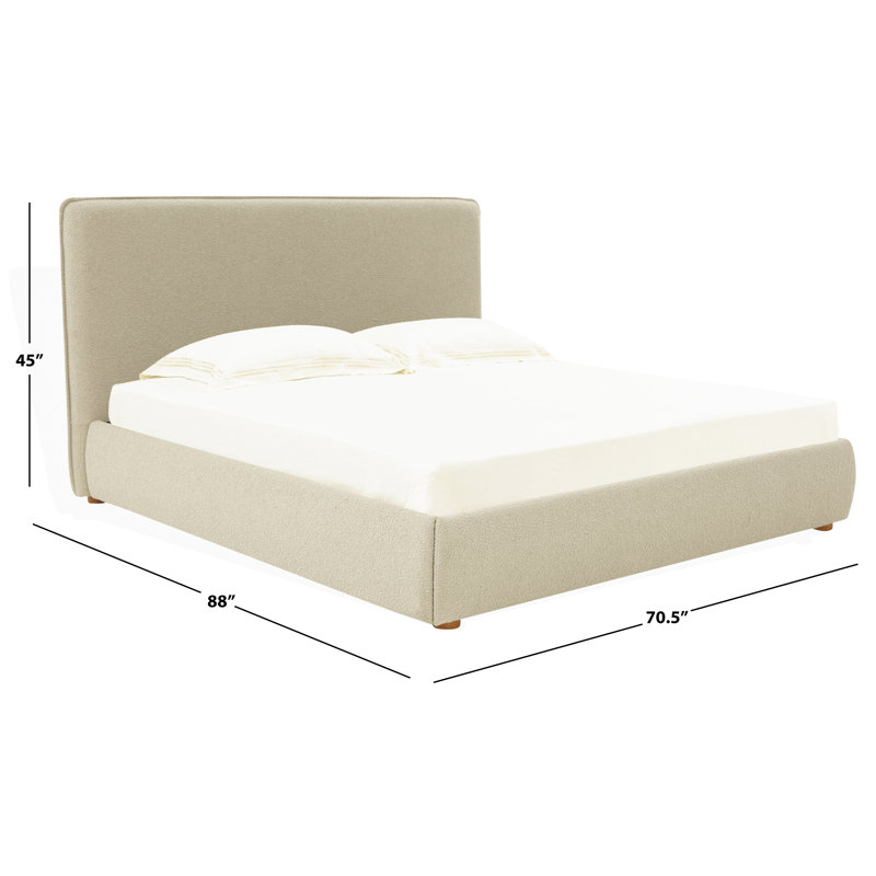 Callahan Upholstered Bed, Oatmeal Boucle, Queen