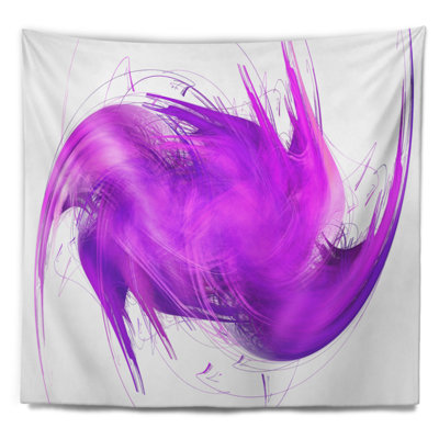 Tapisserie abstrait abstrait à motif fractal mauve