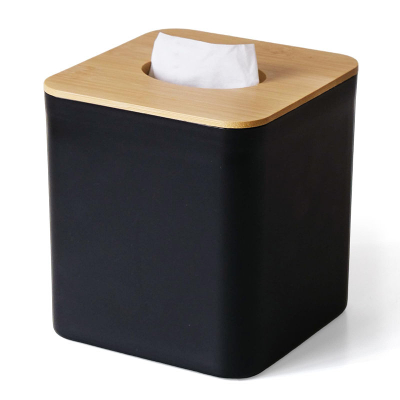 Tissue Box Cover Square, Black Tissue Box Holder