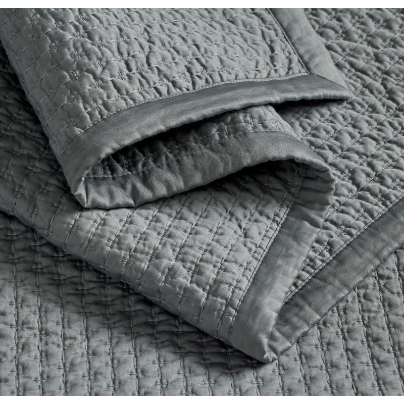 Signature Textured Stitch Quilt, King/Cal. King Quilt, Bluestone