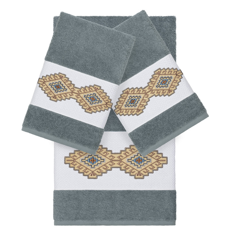 Gianna 3 Piece Turkish Cotton Towel Set, Teal