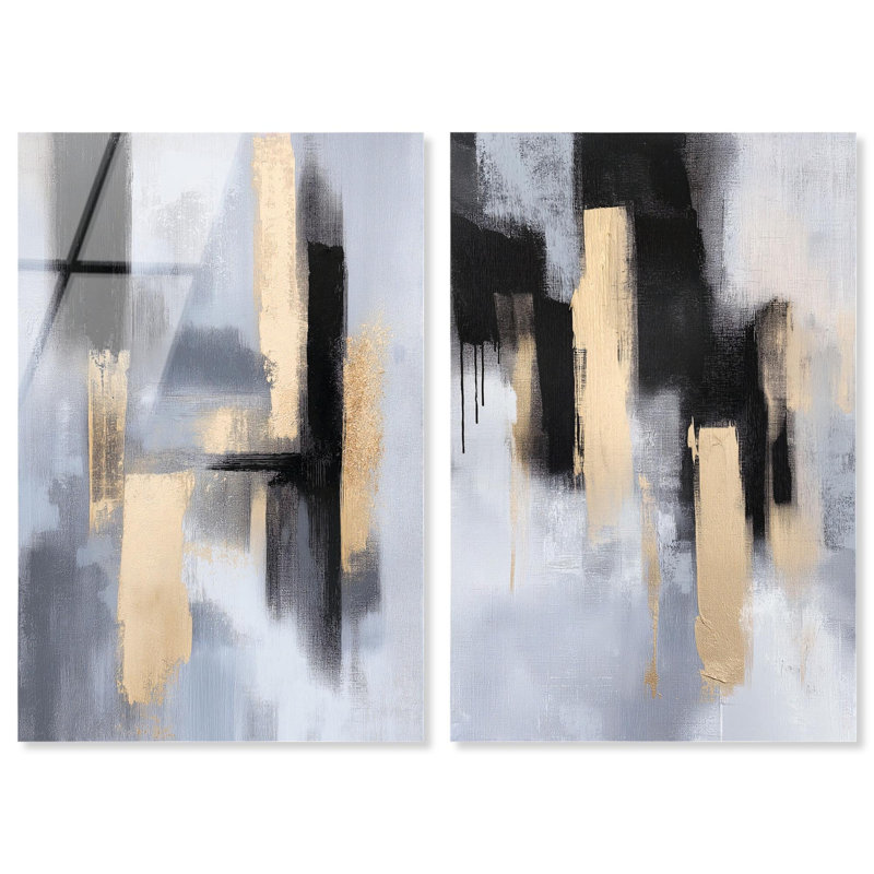 Ensemble de 2 panneaux d'art luxueux, impression sur acrylique par , H 15 po x l 20 po
