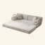 Canapé-lit convertible, canapé-lit pliant en tissu bouclé bicolore avec structure de forme fixe, canapé-lit de salon pour chambre à coucher