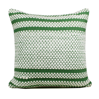 Housse de coussin carré en mélange de coton rayé
