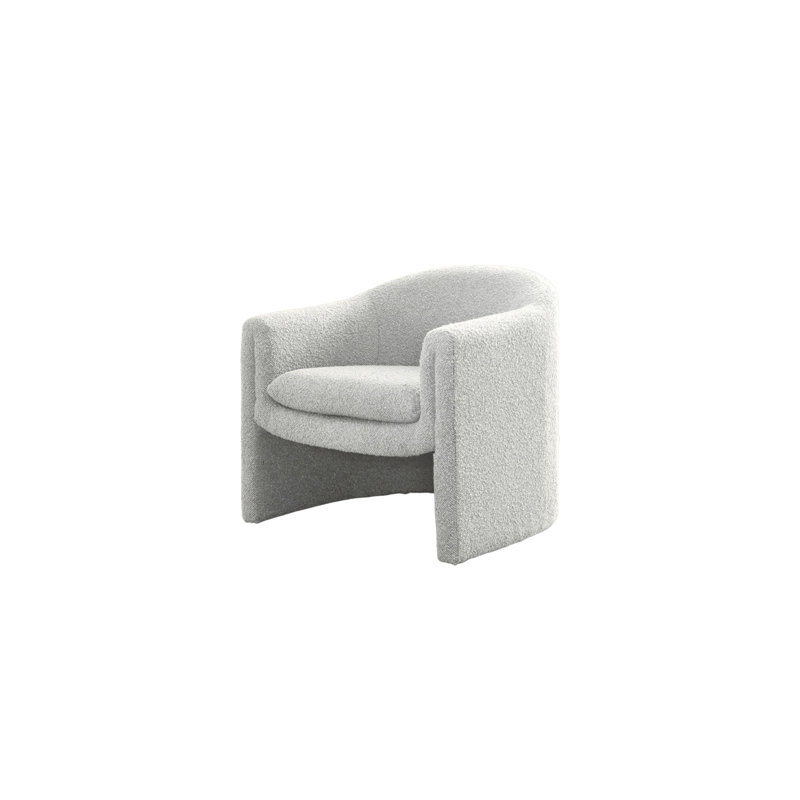 Boucle Tufted Club Chair, Cream