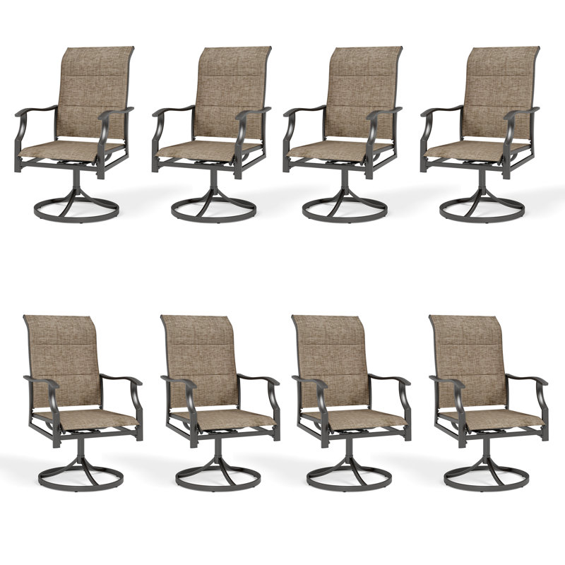 8 chaises de patio pivotantes 8 pièces