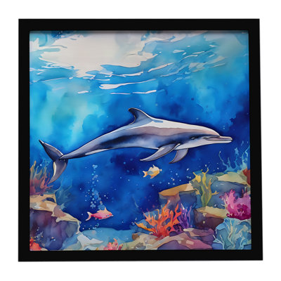 Dauphin, reproduction d'art encadrée