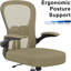 Ergonomic office chairs and computer chairs with adjustable lumbar support, 360° rotatable bases, thickened seat cushions and adjustable armrests, suitable for both and office use-1335821040