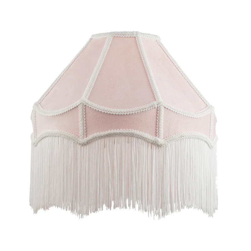 Velvet Cone Lamp Shade ( Screw On ), Pink, 24 cm H x 25 cm W x 25 cm D