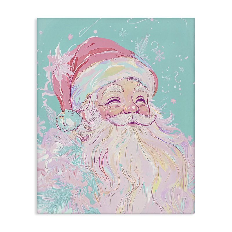 «Pastel Jolly Santa Claus», conception par Arlington Prints, H 48 po x l 36 po