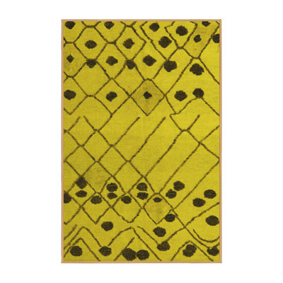 Washable Abstract Indoor Rug