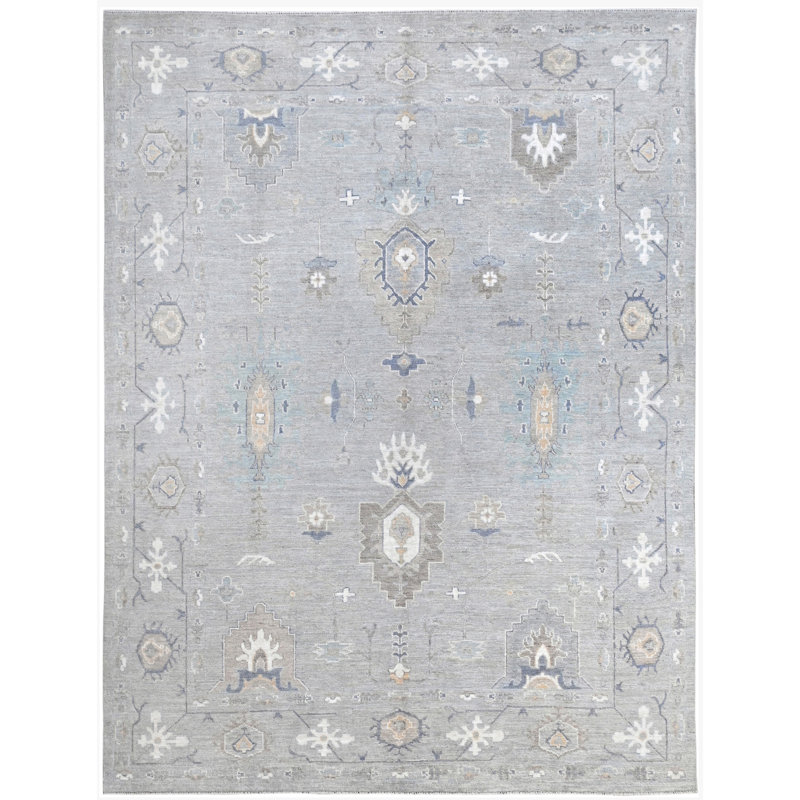 Tapis argent noué à la main de haute qualité