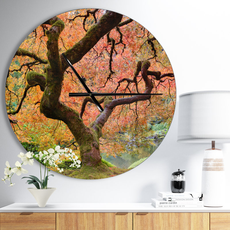 Automne érable - horloge murale moderne, Moyen