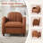Modern Curved Accent Chair PU Leather Lounge Chair for Living Room-172920392