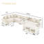 Canapé modulaire surdimensionné en L de 154 po avec repose-pieds en velours côtelé-825867987