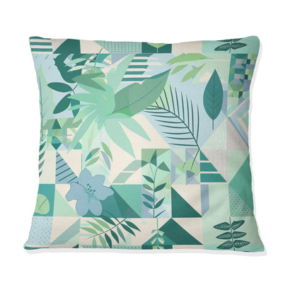 Motif de plantes géométriques - Coussin décoratif géométrique