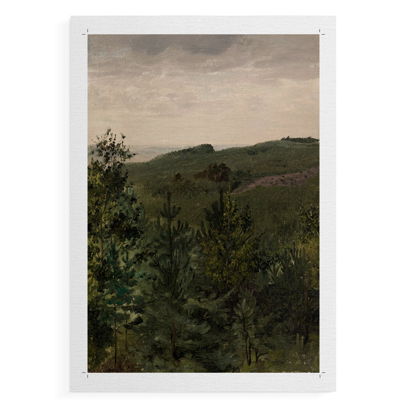 Paysage rétro CCxxxv - impression sur toile seulement - non encadrée, H 18 po x l 12 po