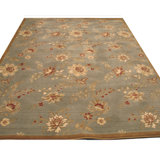 Wool Floral Area Rug in Gray