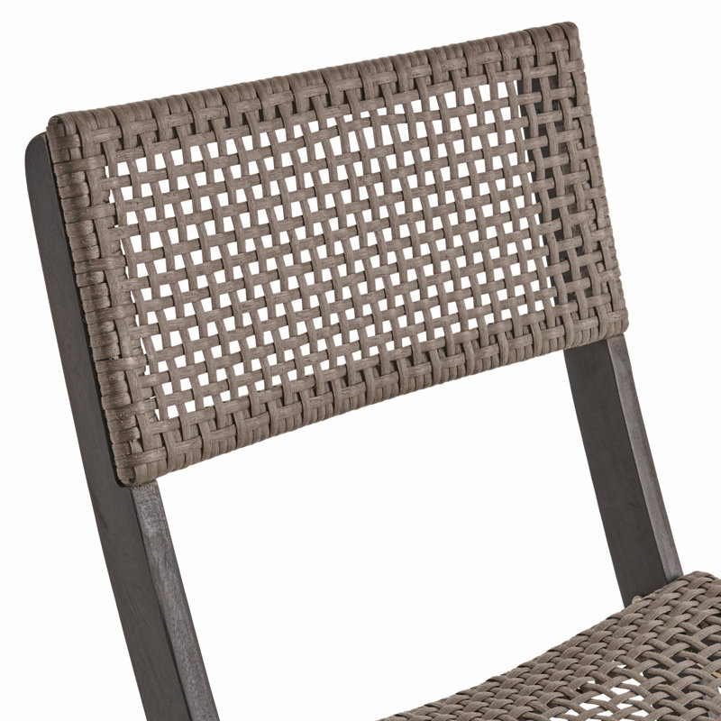 Ensemble de 2 chaises bistro pliables en osier pour patio ou cour arrière, Gris