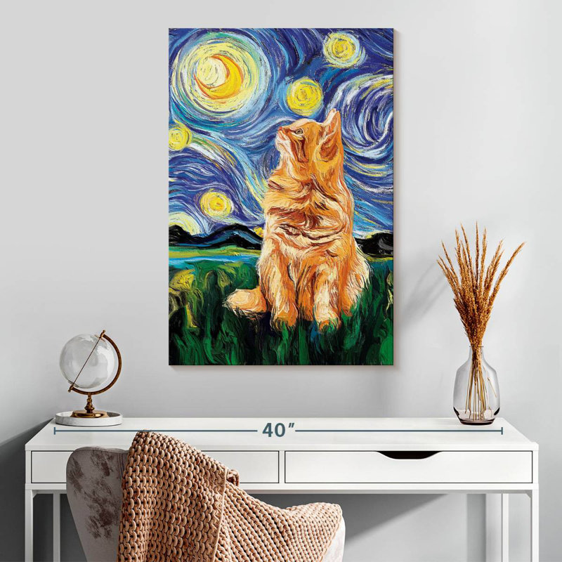 Brampt, chat impressionniste, H 30 po x l 20 po