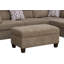 Canapé modulaire en tissu brun 103,5 po Diego avec méridienne orientée vers la droite, repose-pieds avec rangement et 2 coussins décoratifs Diego