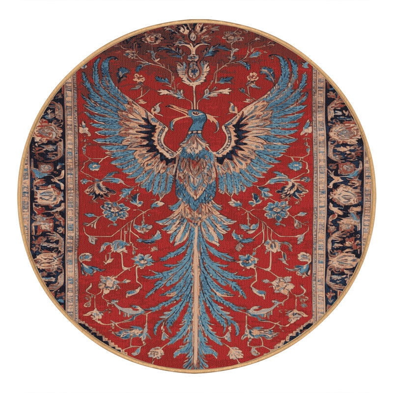 Tapis brun lavable à la machine, Rond 4 pi