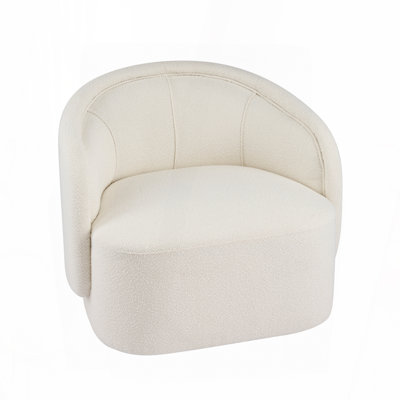 Accent Chair Curved Boucle
