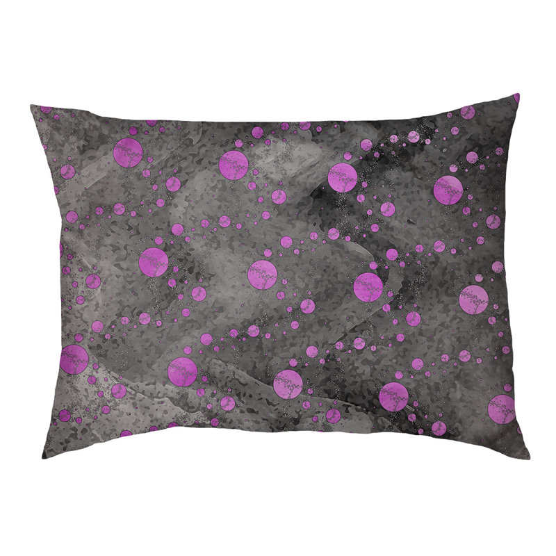 Coussin de concepteur de planète stars Byrge, L 29,5 po x l 19,5 po, Violet / noir